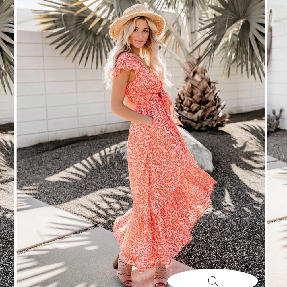 KISSED BY THE SUN HIGH LOW POCKETED TIE MAXI DRESS